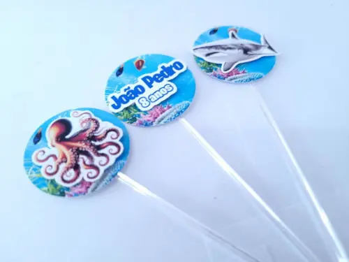 Topper Docinho Animais Fundo do Mar Realista 3d