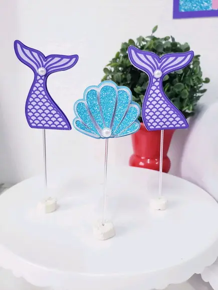 Topper Docinhos Sereia Luxo Fundo do Mar