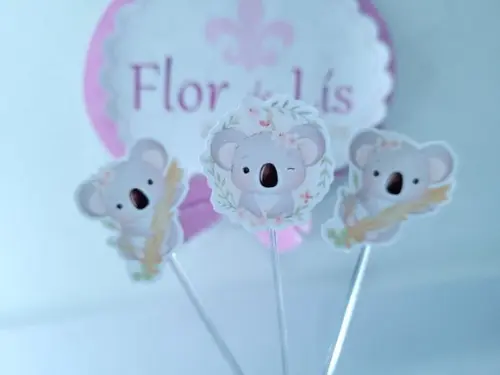 Toppers de Docinho Coala Festa Personalizads