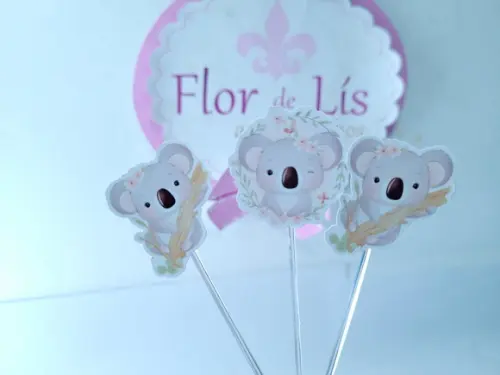 Toppers de Docinho Coala Festa Personalizads