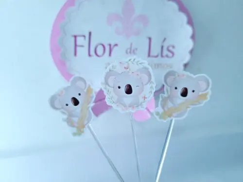 Toppers de Docinho Coala Festa Personalizads