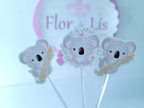 Toppers de Docinho Coala Festa Personalizads