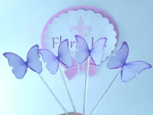 Toppers de Docinhos Borboletas Lilás Jardim Encantado