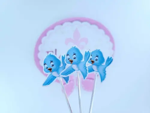 Toppers de Docinhos Passarinho Jardim Branca de Neve