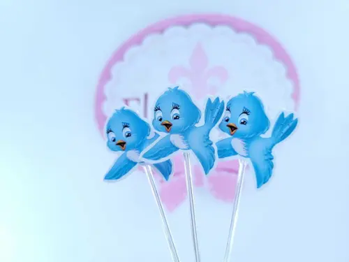 Toppers de Docinhos Passarinho Jardim Branca de Neve