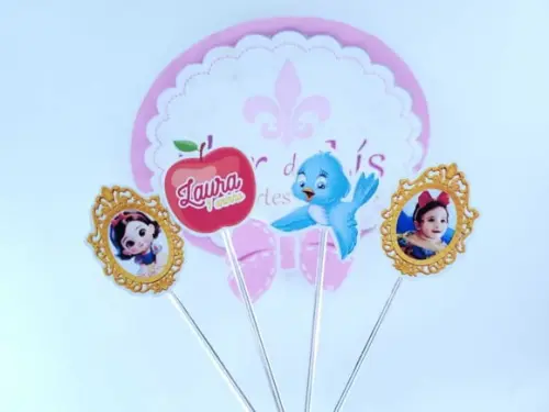 Toppers Docinhos Branca de Neve Espelho e Maçã