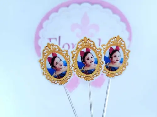 Toppers Docinhos Espelho da Branca de Neve com Foto