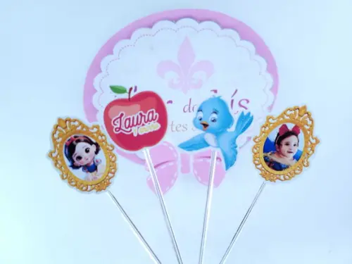 Toppers Docinhos Branca de Neve Espelho e Maçã