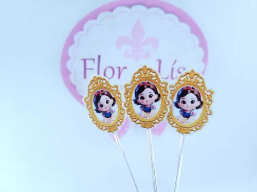 Toppers Docinhos Espelho da Branca de Neve Festa
