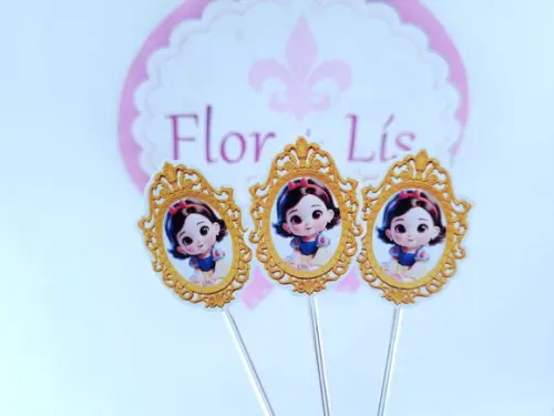 Toppers Docinhos Espelho da Branca de Neve Festa