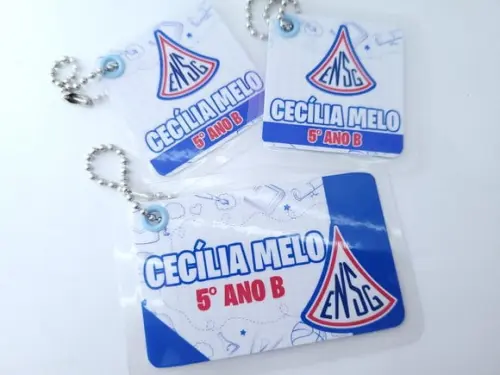 Trio Chaveiro Escolar Logo para Mochila Lancheira e Estojo