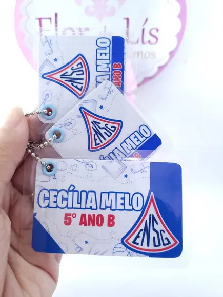 Trio Chaveiro Escolar Logo para Mochila Lancheira e Estojo