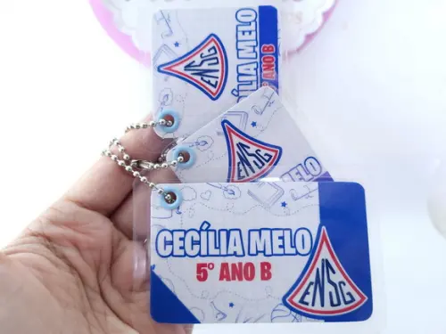Trio Chaveiro Escolar Logo para Mochila Lancheira e Estojo