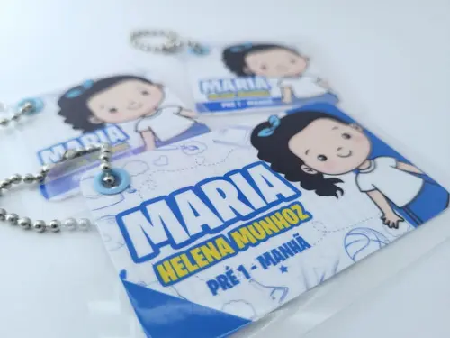 Trio Chaveiro Escolar Menina para Mochila Lancheira e Estojo