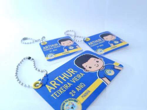 Trio Chaveiro Escolar Menino para Mochila Lancheira e Estojo