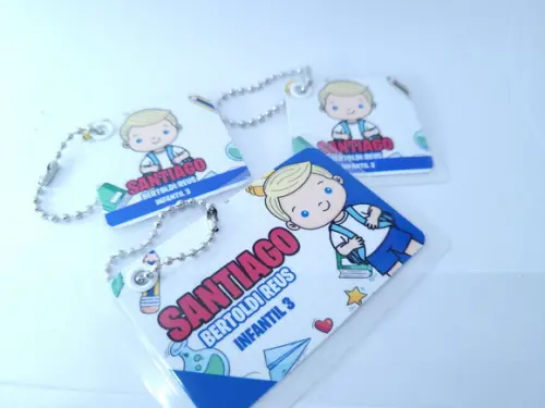 Trio Chaveiro Escolar Menino para Mochila Lancheira e Estojo
