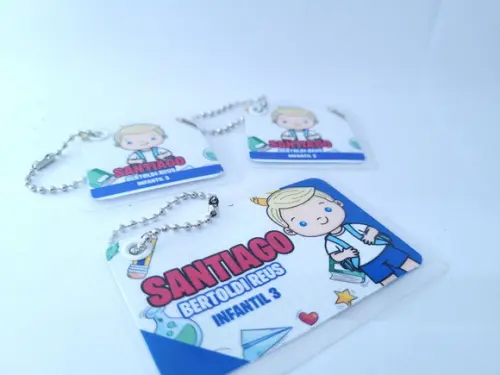 Trio Chaveiro Escolar Menino para Mochila Lancheira e Estojo