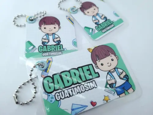 Trio Chaveiro Escolar Menino para Mochila Lancheira e Estojo
