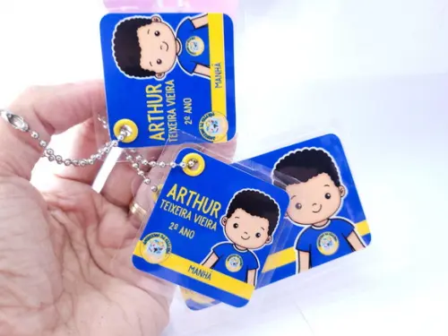 Trio Chaveiro Escolar Menino para Mochila Lancheira e Estojo