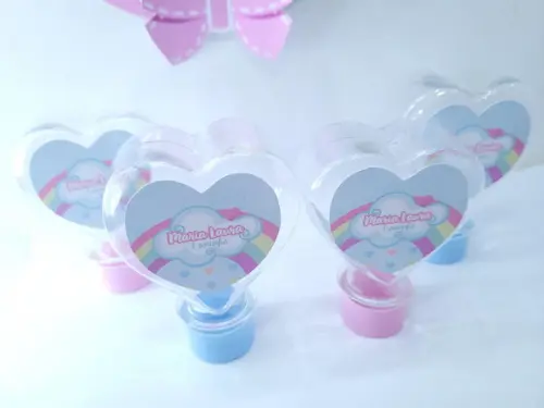Tubete Coração Chuva de Amor Arco Íris