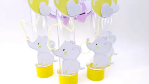 Tubete Elefantinho Balão Chá de Bebê