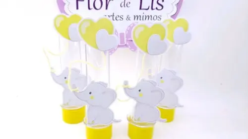 Tubete Elefantinho Balão Chá de Bebê