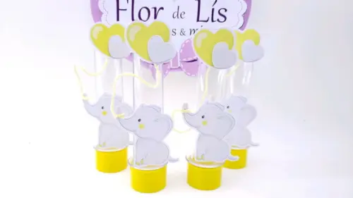 Tubete Elefantinho Balão Chá de Bebê
