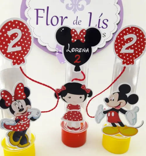 Tubete Personagens Minnie e Mickey