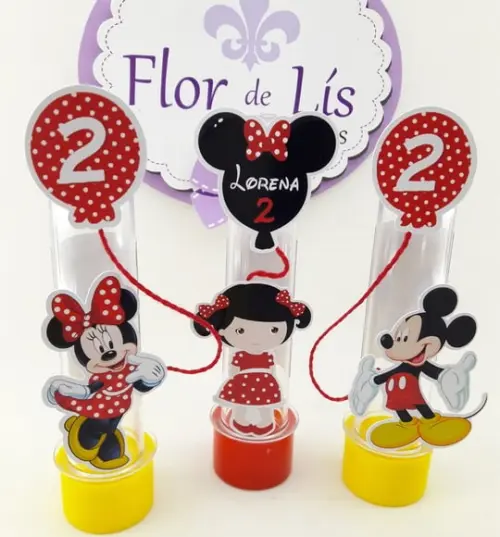 Tubete Personagens Minnie e Mickey