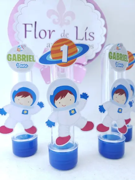 Tubete Personalizado Astronauta Lua e Planeta