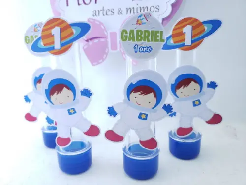 Tubete Personalizado Astronauta Lua e Planeta