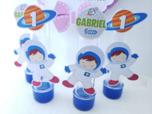 Tubete Personalizado Astronauta Lua e Planeta