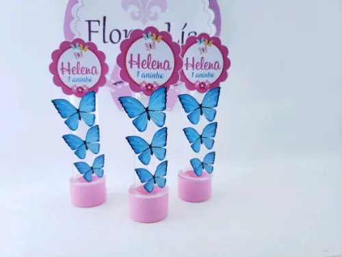 Tubete Personalizado Borboleta Jardim Encantado