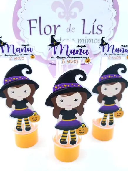 Tubete Personalizado Bruxinha Halloween