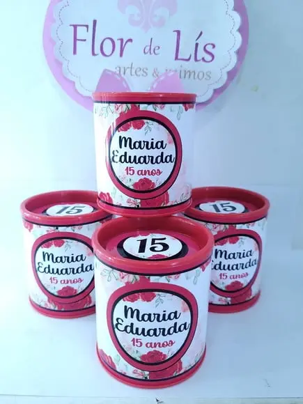 Tubo Lata Festa 15 Anos Lembrancinha Personalizada
