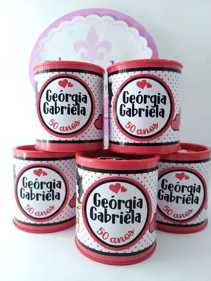 Tubo Lata Festa Adulto 50 Anos Lembrancinha Personalizada