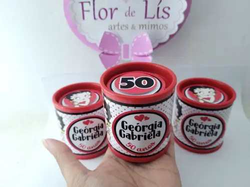 Tubo Lata Festa Adulto 50 Anos Lembrancinha Personalizada