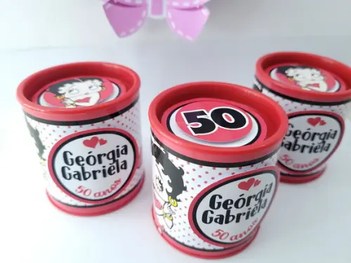 Tubo Lata Festa Adulto 50 Anos Lembrancinha Personalizada