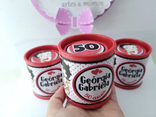 Tubo Lata Festa Adulto 50 Anos Lembrancinha Personalizada