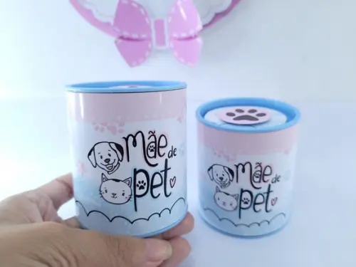 Tubo Lata Pequeno Dia das Mães Lembrancinha Mãe de Pet