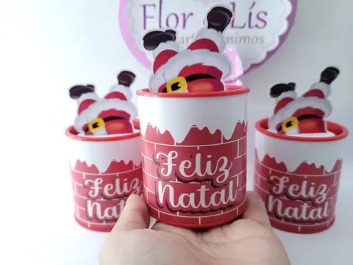 Tubolata 3d de Natal Papai Noel Lembrancinha Personalizada