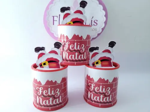Tubolata 3d de Natal Papai Noel Lembrancinha Personalizada