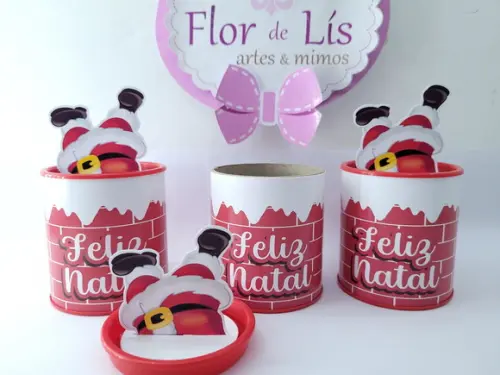Tubolata 3d de Natal Papai Noel Lembrancinha Personalizada