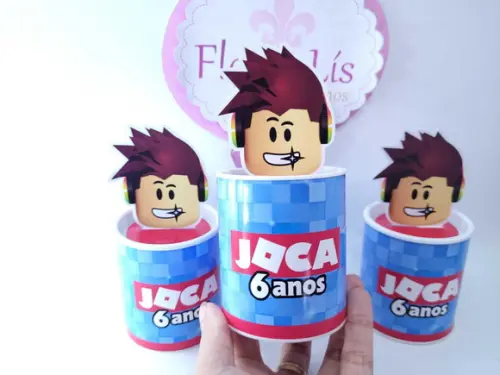 Tubolata Pequeno 3d Festa Game Roblox Personalizado