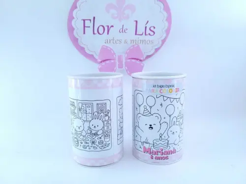 Tubolata para Colorir Bobbie Good 10cm Lembrancinha Cofrinho