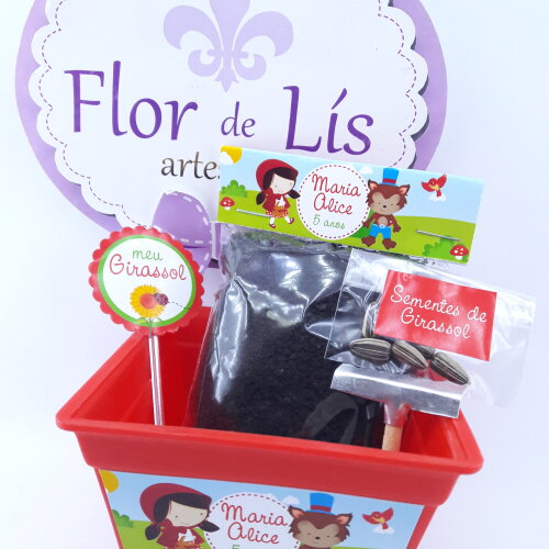 Kit Jardim Ecológico Chapeuzinho Vermelho para Lembrancinha de A
