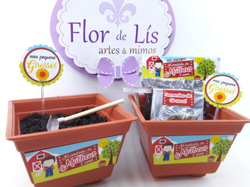 Kit Jardinagem Festa Fazendinha Lembrancinha Personalizada