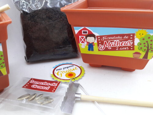 Kit Jardinagem Festa Fazendinha Lembrancinha Personalizada