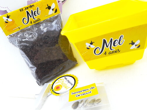 Lembrancinha Jardinagem Festa Abelha Kit para Plantar