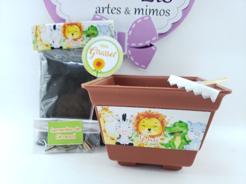 Kit Jardim Plantio Ecológico Safari Aquarela